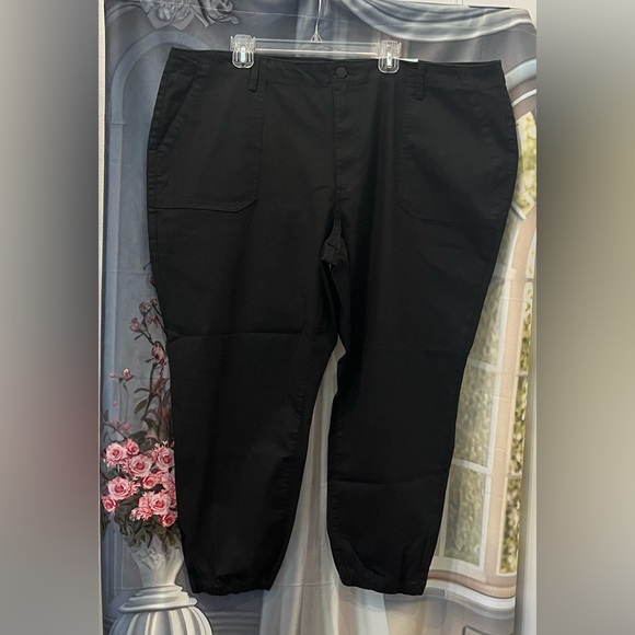 And Now This Size:26W Women Utility Jogger Pants Black Denim Stretch - Picture 1 of 11